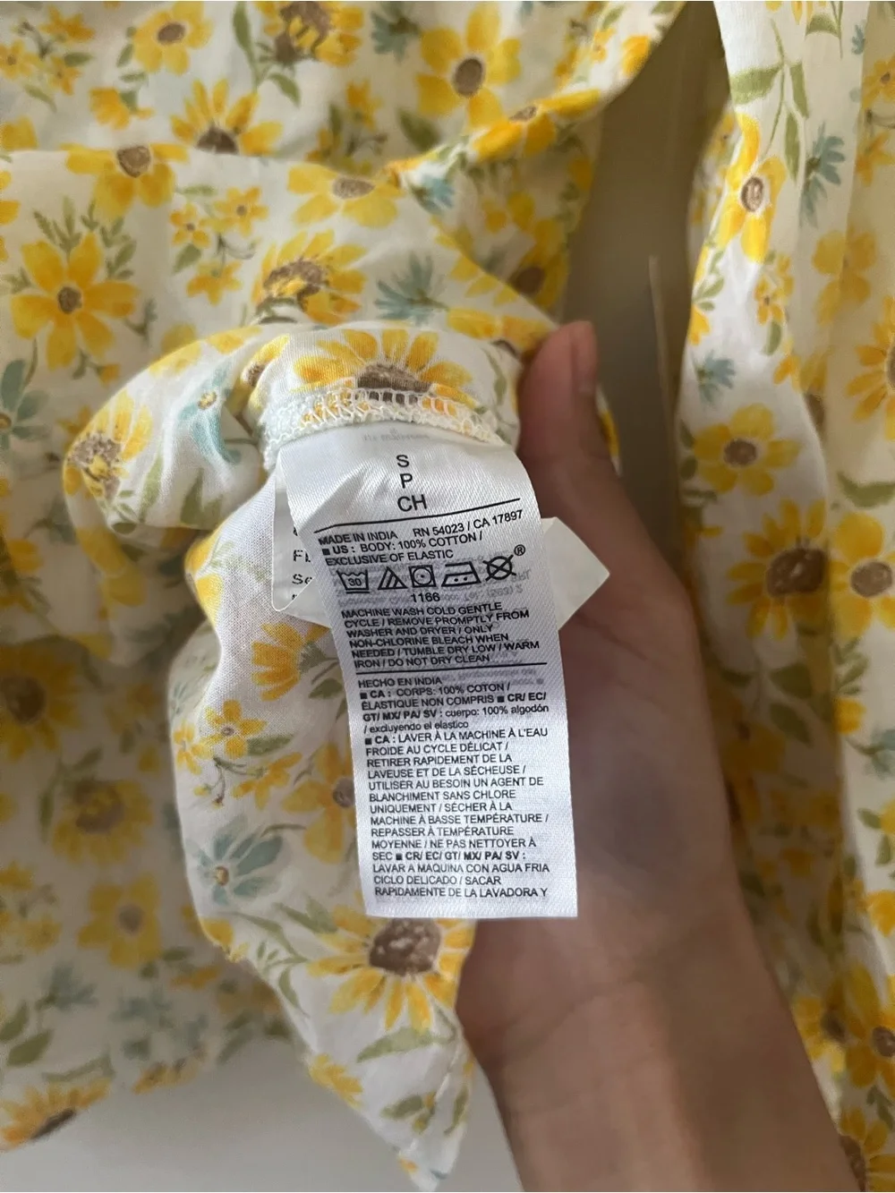 NWT Old Navy Yellow Floral Puff Sleeve Top Small Cottagecore Romantic Prairie